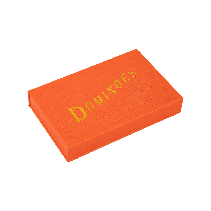 28 Piece Classic Double Six Dominoes in Orange Eco-Friendly Paper Box
